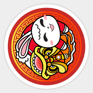 Yin Yang Rabbit New Year Sticker